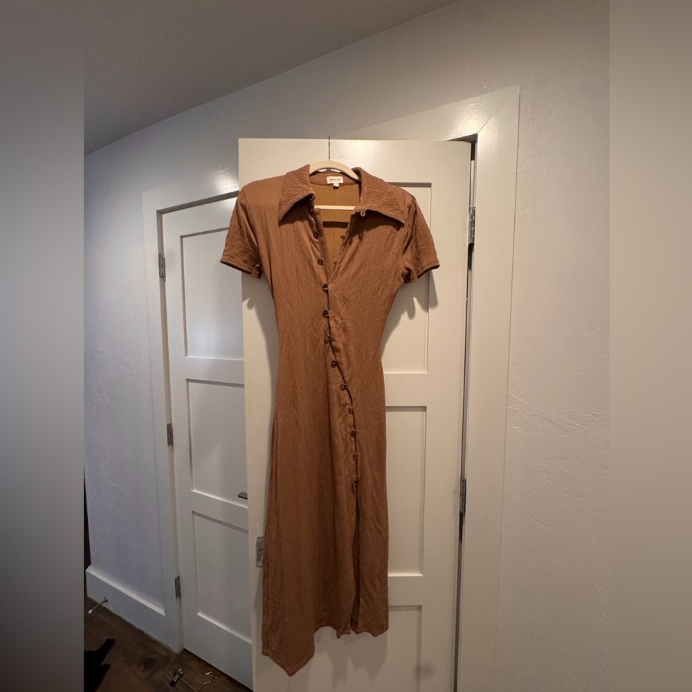 Song of Style Brown Button-Up Maxi Dress